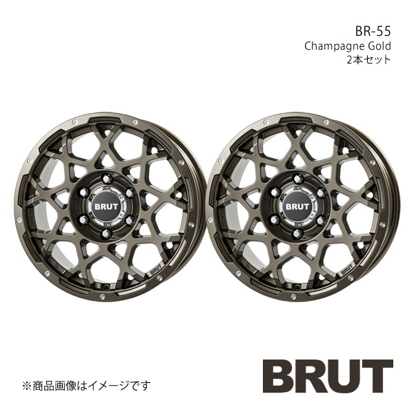 BRUT BR 55 ランドクルーザープラド 150系 2009/9〜2017/9 ホイール2本セット【18×8.0J 6 139.7 +20 シャンパンゴールド】トライスター :brut qq e f2 h 178s:車楽院