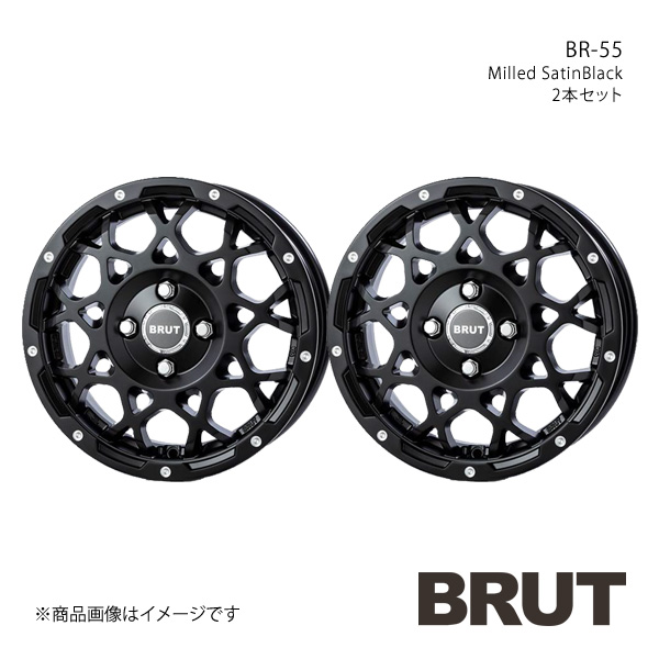 BRUT ブルート BR-55 NV200バネット 20系 アルミホイール2本セット【14×5.0J 4-114.3 +42 ミルドサティンブラック】TRISTAR トライスター｜syarakuin-shop