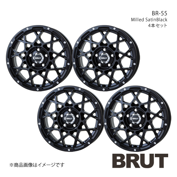 BRUT ブルート BR-55 RENEGADE レネゲード アルミホイール4本セット【16×6.5J 5-110 +35 ミルドサティンブラック】TRISTAR トライスター