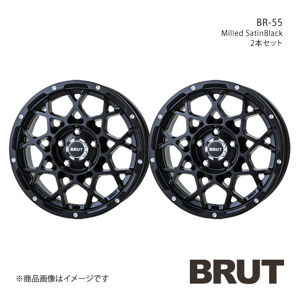 BRUT BR-55 WRANGLER ラングラー JL アルミホイール2本セット【17×7.5J 5-127 +40 ミルドサティンブラック】TRISTAR トライスター