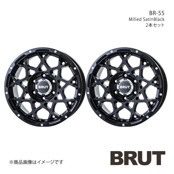 BRUT ブルート BR 55 ハイラックス 125系 アルミホイール2本セット【18×8.0J 6 139.7 +20 ミルドサティンブラック】TRISTAR トライスター :brut qq e f2 h 155s:車楽院