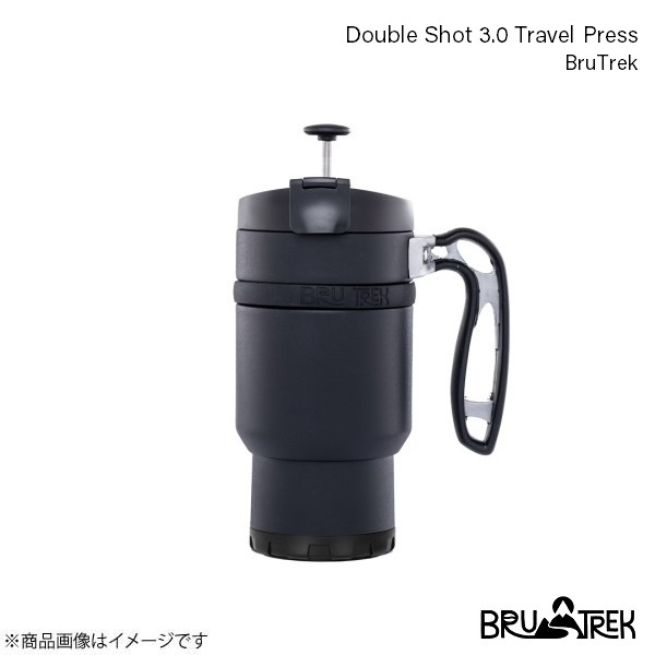 BruTrek ブルトレック トラベルプレスボトル コーヒープレス ブラック 約480ml Double Shot 3.0 Travel Press Obsidian Black DS0716｜syarakuin-shop
