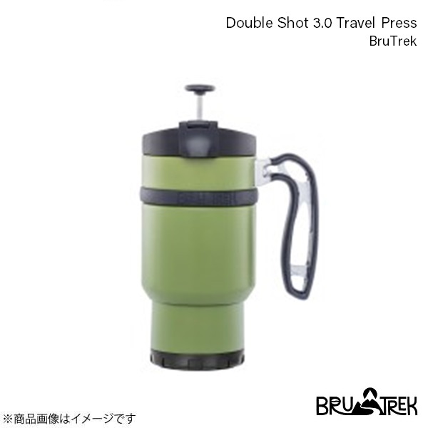 BruTrek ブルトレック トラベルプレスボトル コーヒープレス グリーン 約480ml Double Shot 3.0 Travel Press Pine Top DS1916｜syarakuin-shop