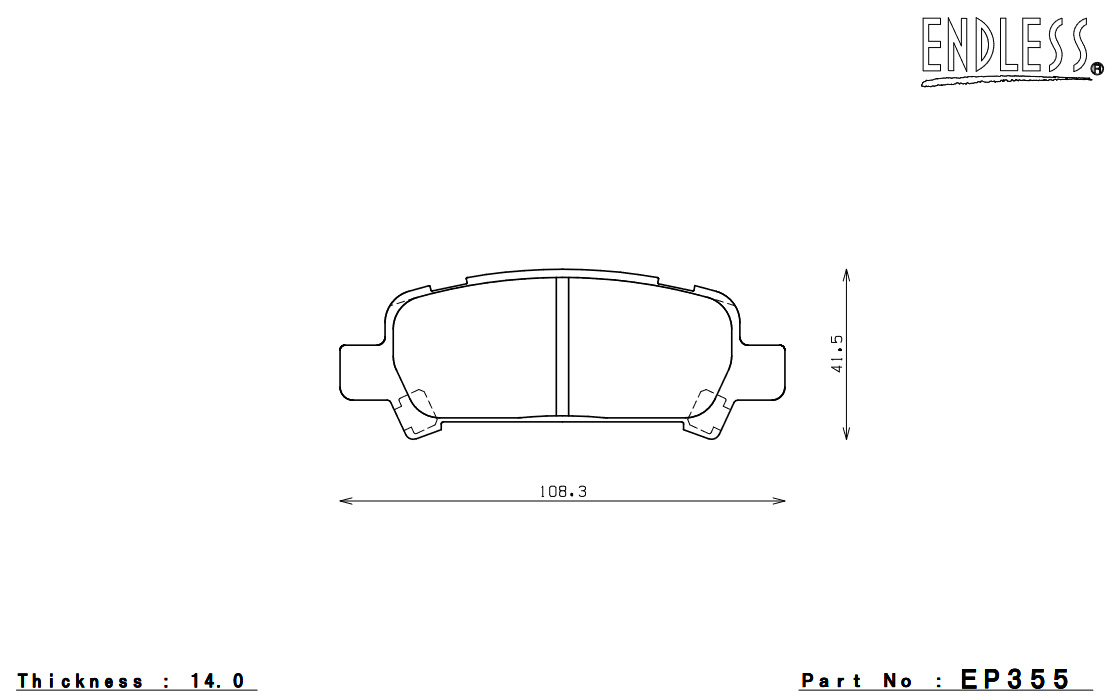 ENDLESS ブレーキパッド SSS リア レガシィ BP5/BL5(2.0GT 2.0GTspecB) EP355SS2｜syarakuin-shop｜05