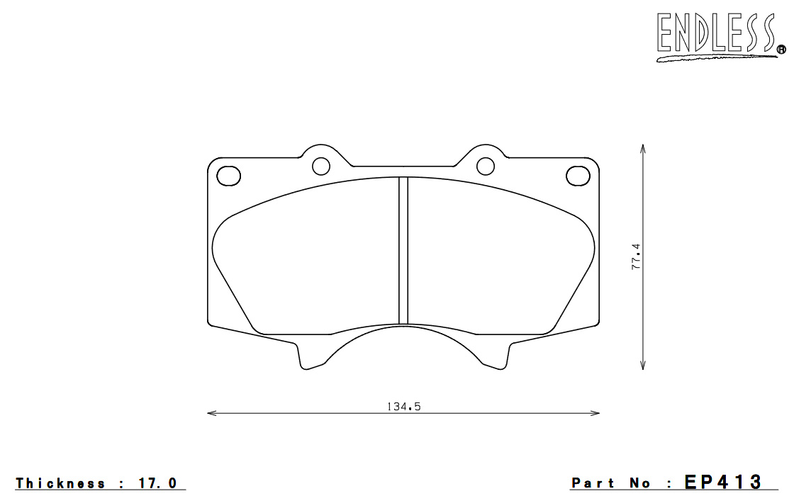 ENDLESS ブレーキパッド SSY フロント ランドクルーザー VZJ120W/121W/125W RZJ120W/125W KDJ120W/121W/125W EP413SY2｜syarakuin-shop｜03