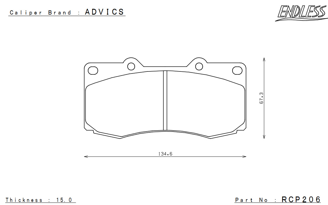 ENDLESS ブレーキパッド SSS フロント GR86 ZN8(GRモノブロックブレーキキット装着車) RCP206SSS｜syarakuin-shop｜05