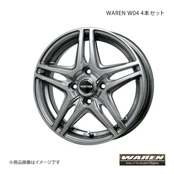 WAREN/ヴァーレン W04 ホイール 4本セット フィット GK3 【 175/70R14 5.5J P.C.D100 4穴 INSET 45 ダークシルバー (DS) 】｜syarakuin-shop