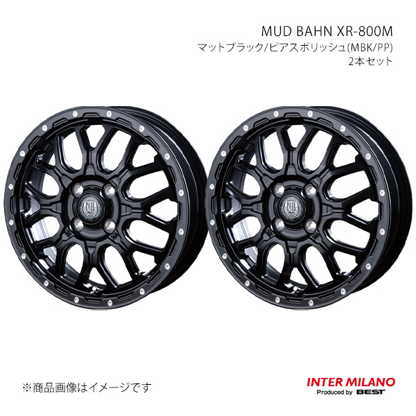 INTER MILANO インターミラノ MUD BAHN XR-800M ホイール 2本セット【12×4.0J 4-100 INSET42 マットブラック/ピアスポリッシュ】