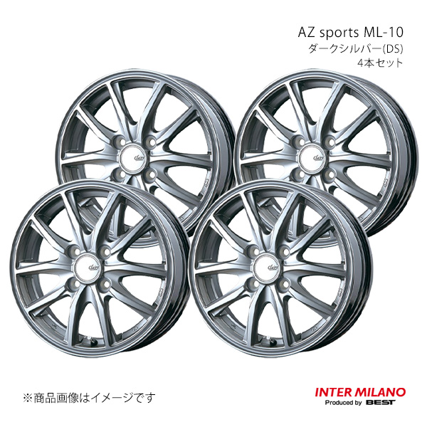 INTER MILANO インターミラノ CLAIRE GZ10 ホイール 4本セット【14×5.0J 4-100 INSET38 ダークシルバー】