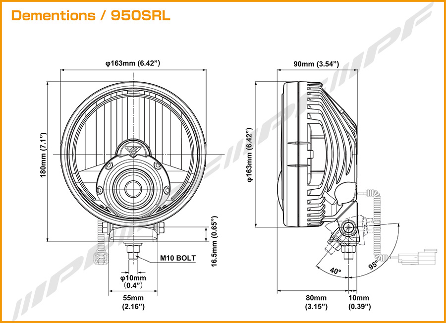 IPF 950スーパーラリー LEDランプ丸形直径163mmストーンガード付新品 IPF S-950SRL スーパーラリーLEDランプ 1,100Lm/110,000 cd