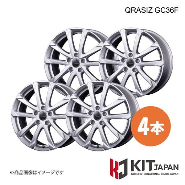 粘土シズ GC36F 車輪 4本【17×6.5J 5-114.3T INSET40 BSL 水平座】KIT JAPAN ケイアイティ ジャパン QRASIZ GC36F QGC710ST×4 自動車-車、バイク、自転車
