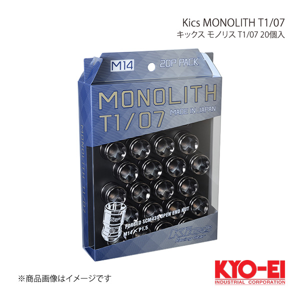 KYO EI キョーエイ Kics キックス モノリス T1/07 グロリアスブラック M14×P1.5 40mm テーパー座60° 貫通ナット MN04GK :mn04gk qq e 6s:車楽院