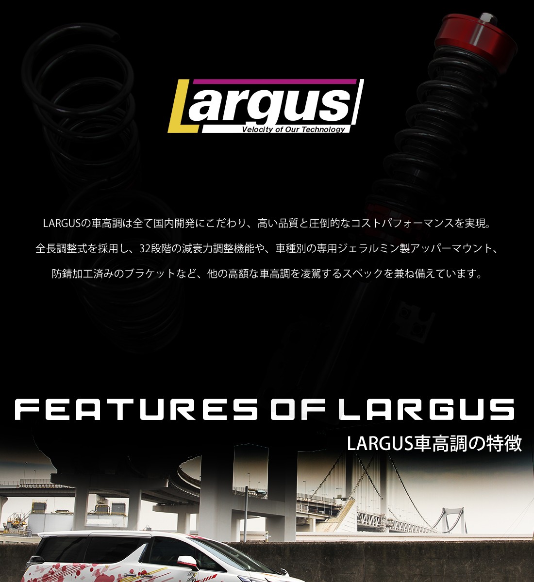 ファッション通販 LARGUS ラルグス 車高調キット SpecS トヨタ