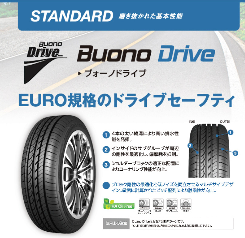 ルッチーニ LUCCINI BuonoDrive/ブォーノドライブ タイヤ単品 4