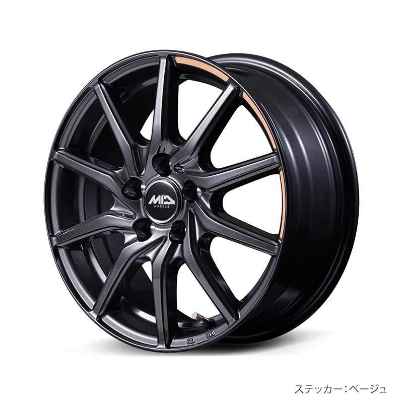 MID WHEELS/RX810 ACTIVE BLACK アリオン 260系 アルミホイール4本セット【15×6.0J 5-100 INSET45 ABK】Y256560533450300×4の画像