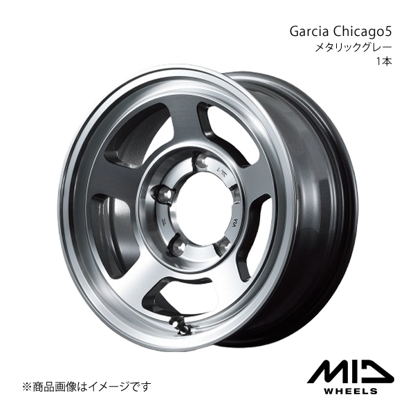 MID WHEELS/Garcia Chicago5 ジムニー 64系 アルミホイール1本【16×5.5J 5-139.7 INSET20 メタリックグレー】