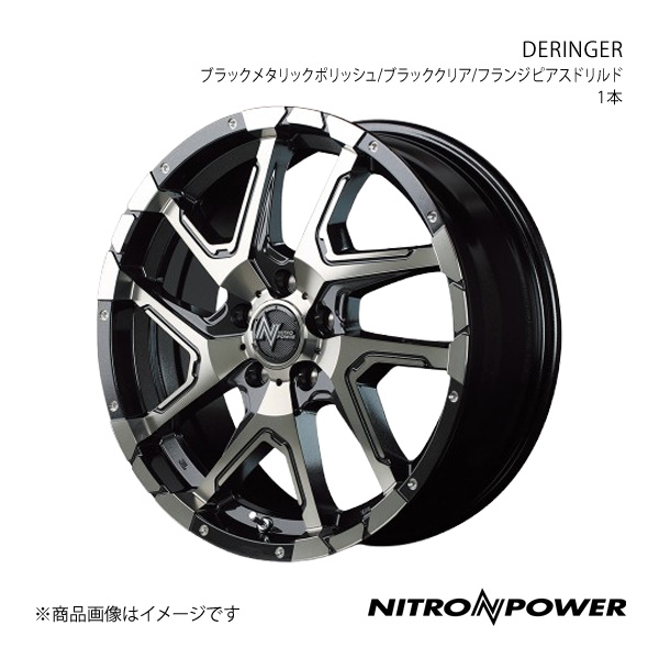 NITRO POWER/DERINGER CX-30 DM系 アルミホイール1本【17×7.0J 5-114.3 INSET42 セミグロスブラックポリッシュ/フランジピアスドリルド】