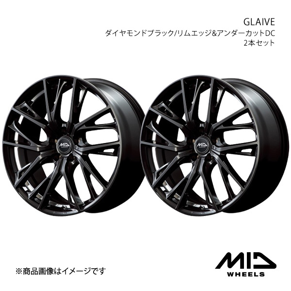 MID WHEELS/GLAIVE RC 10系 アルミホイール2本セット【18×8.0J 5-114.3 INSET42 ダイヤモンドブラック/リムエッジ&アンダーカットDC】