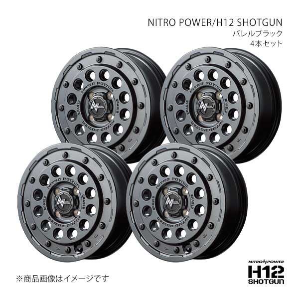 NITRO POWER/H12 SHOTGUN シボレー・MW ME34S/ME63/64S アルミホイール4本セット【14×4.5J 4-100 INSET45 BBK】L17244543345030N×4