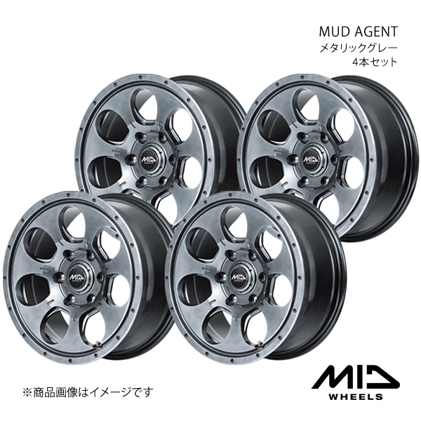 MID WHEELS/MUD AGENT RAV4 50系 アルミホイール4本セット【16×7.0J 5-114.3 INSET40 メタリックグレー】