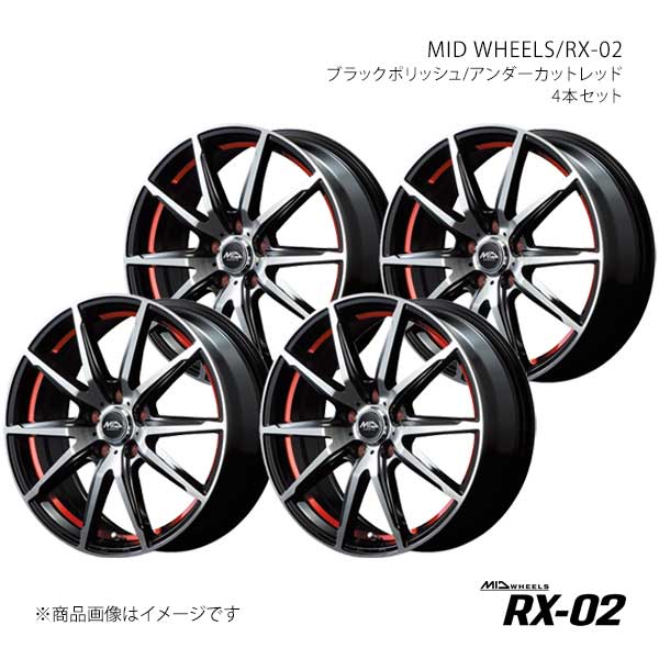 MID WHEELS/RX-02 アルミホイール4本セット【15×6.0J 5-100 INSET45 BKR】MID WHEELS/RX-02 Y265560533450360×4