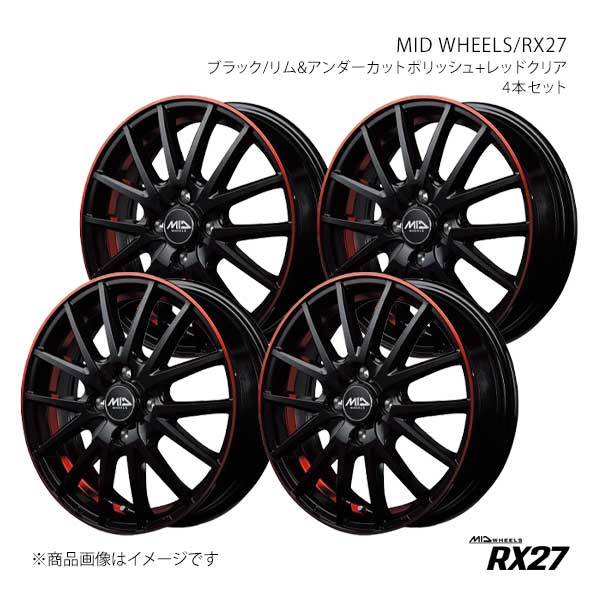 MID WHEELS/RX27 アルミホイール4本セット【15×5.5J 4-100 INSET43 BPR】MID WHEELS/RX27 F74755543343039N×4