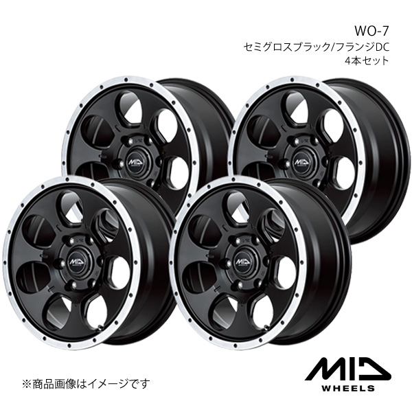 MID WHEELS/WO-7 ティアナ 33系 アルミホイール4本セット【16×7.0J 5-114.3 INSET40 セミグロスブラック/フランジDC】