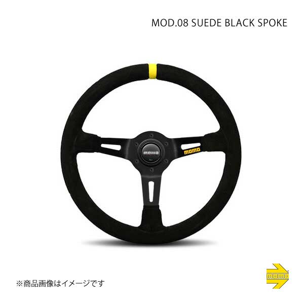 MOMO モモ ステアリング MOD 08 スエード ブラックスポーク｜syarakuin-shop