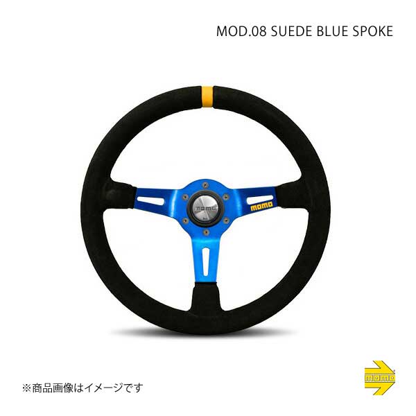 MOMO モモ ステアリング MOD 08 スエード ブルースポーク｜syarakuin-shop