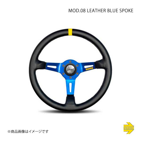 MOMO モモ ステアリング MOD 08 レザー ブルースポーク｜syarakuin-shop