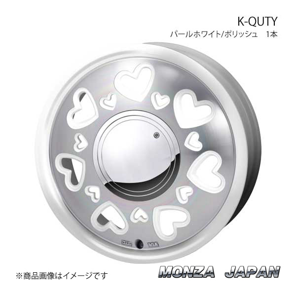 MONZA JAPAN K-QUTY ホイール1本 ムーヴキャンバス LA800系【15×4.5J 4-100 INSET43 パールホワイト/ポリッシュ】｜syarakuin-shop