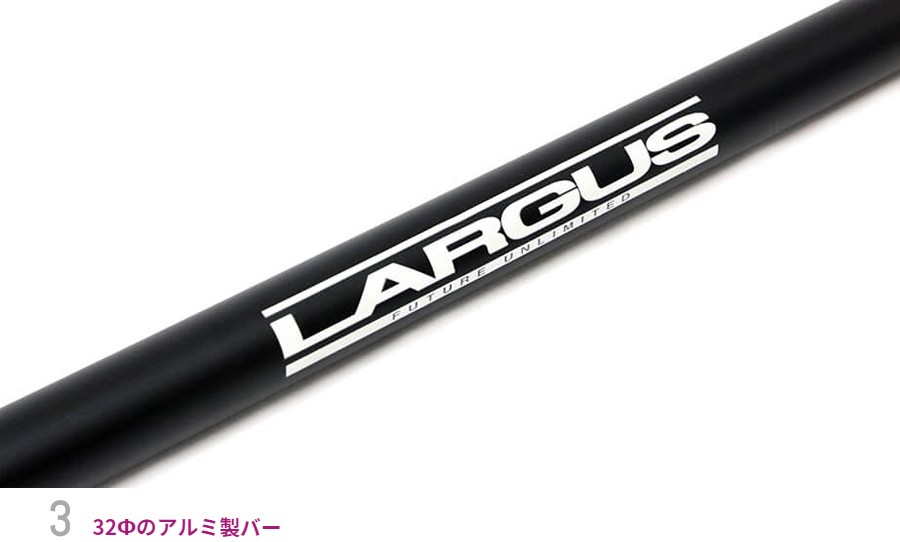 LARGUS/ラルグス 調整式リアピラーバー バー径：32Φ ブラック塗装 