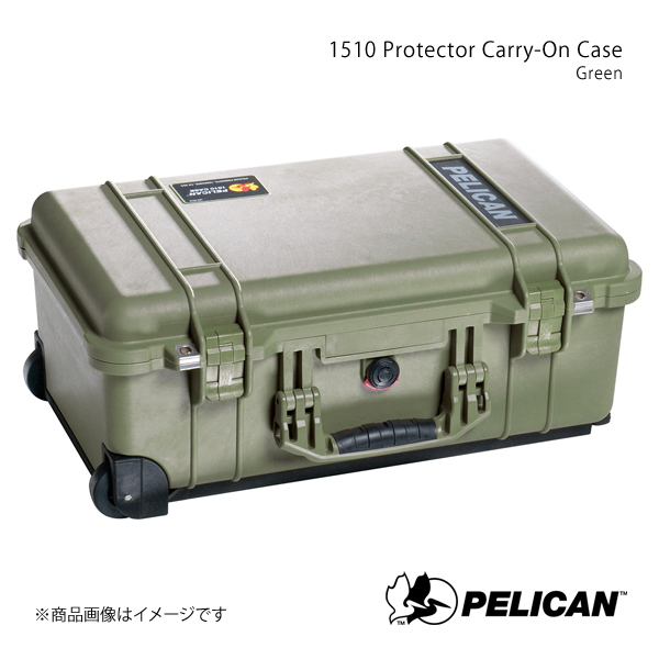 PELICAN ペリカン プロテクターツールケース グリーン 6.2kg 1510 Protector Carry-On Case No Foam Green 19428057350｜syarakuin-shop