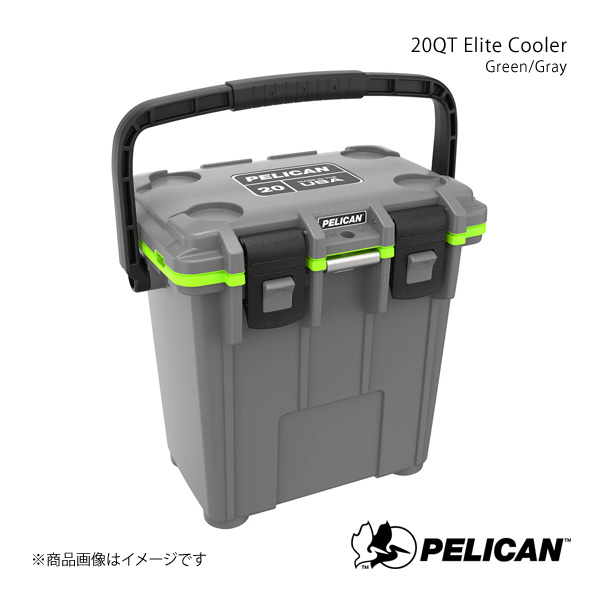 PELICAN ペリカン クーラーボックス グリーン:グレー 5.7kg 20QT Elite Cooler Green:Gray 825494068639