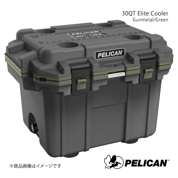 PELICAN ペリカン クーラーボックス ガンメタル:グリーン 9.8kg 30QT Elite Cooler Gunmetal:Green  825494076405