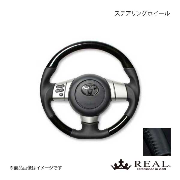 REAL レアル ステアリング TOYOTA/トヨタ FJクルーザー GSJ15W オリジナルシリーズ ガングリップ ブラックウッド ブラックステッチ :fj bkw bk qq e 280:車楽院