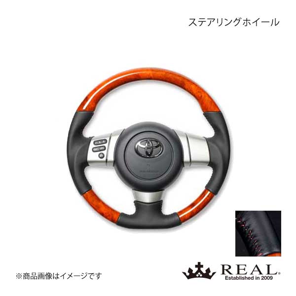 REAL レアル ステアリング TOYOTA/トヨタ FJクルーザー GSJ15W オリジナルシリーズ ガングリップ ライトブラウンウッド ブラウンステッチ :fj lbw br qq e 282:車楽院