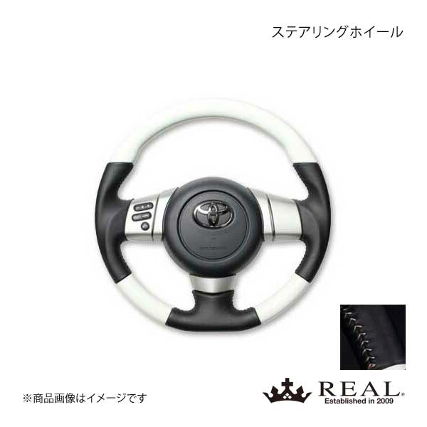 REAL レアル ステアリング TOYOTA/トヨタ FJクルーザー GSJ15W オリジナルシリーズ ガングリップ ホワイトカラー シルバーステッチ｜syarakuin-shop