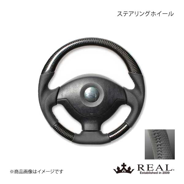 REAL レアル ステアリング SUZUKI/スズキ ジムニー JB23W 5型〜9型 オリジナルシリーズ ガングリップ ブラックカーボン ブラックステッチ