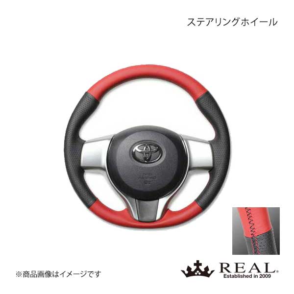 日本価格REAL レアル ステアリング オールレザー (レッド×ブラック ユーロステッチ) NV350キャラバン E26 2017年7月～ 後期 ※バンDXのみ適合 ステアリング、ハンドル本体