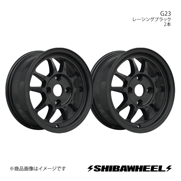 SHIBATIRE シバタイヤ シバホイール G23 アルミホイール2本セット 15×6.5J 4 100 INSET38 レーシングブラック G15 01RB×2 : sbw qq e f2 i 16s : 車楽院