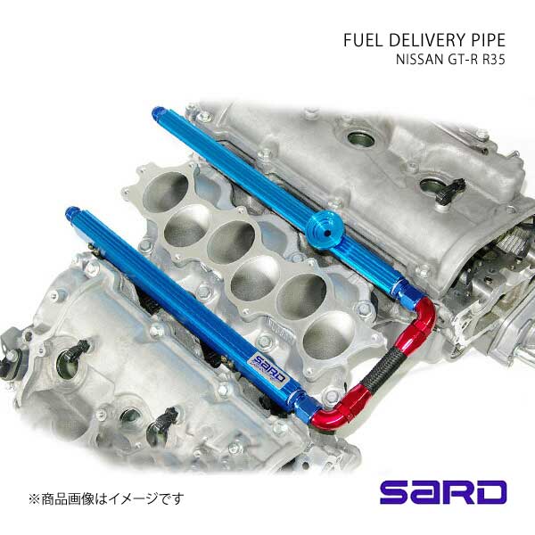 SARD サード フューエルデリバリーパイプ＆インジェクターSET GT R R35 VR38DETT フィッティング：純正/AN#8 :srd 63612 qq e 39:車楽院