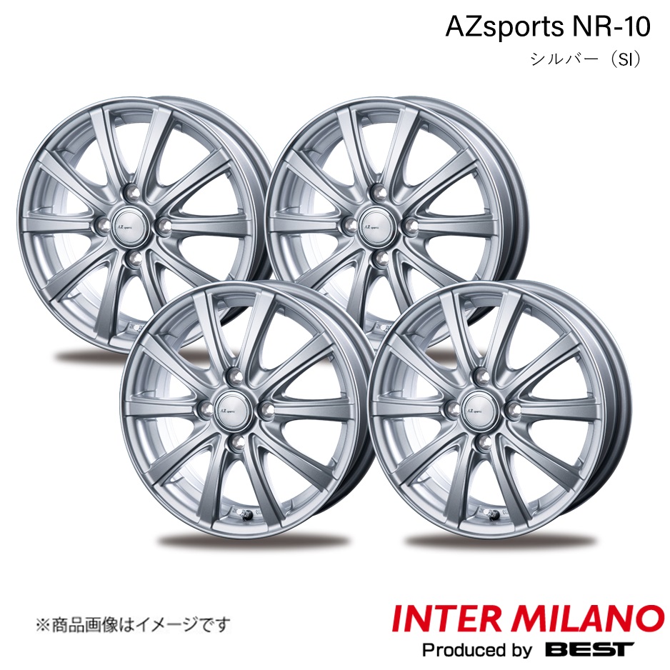 INTER MILANO/インターミラノ AZsports NR 10 ホイール 4本【12×4.00B 4 100 INSET42 シルバー】 :inmila qq e h 3395s:車楽院