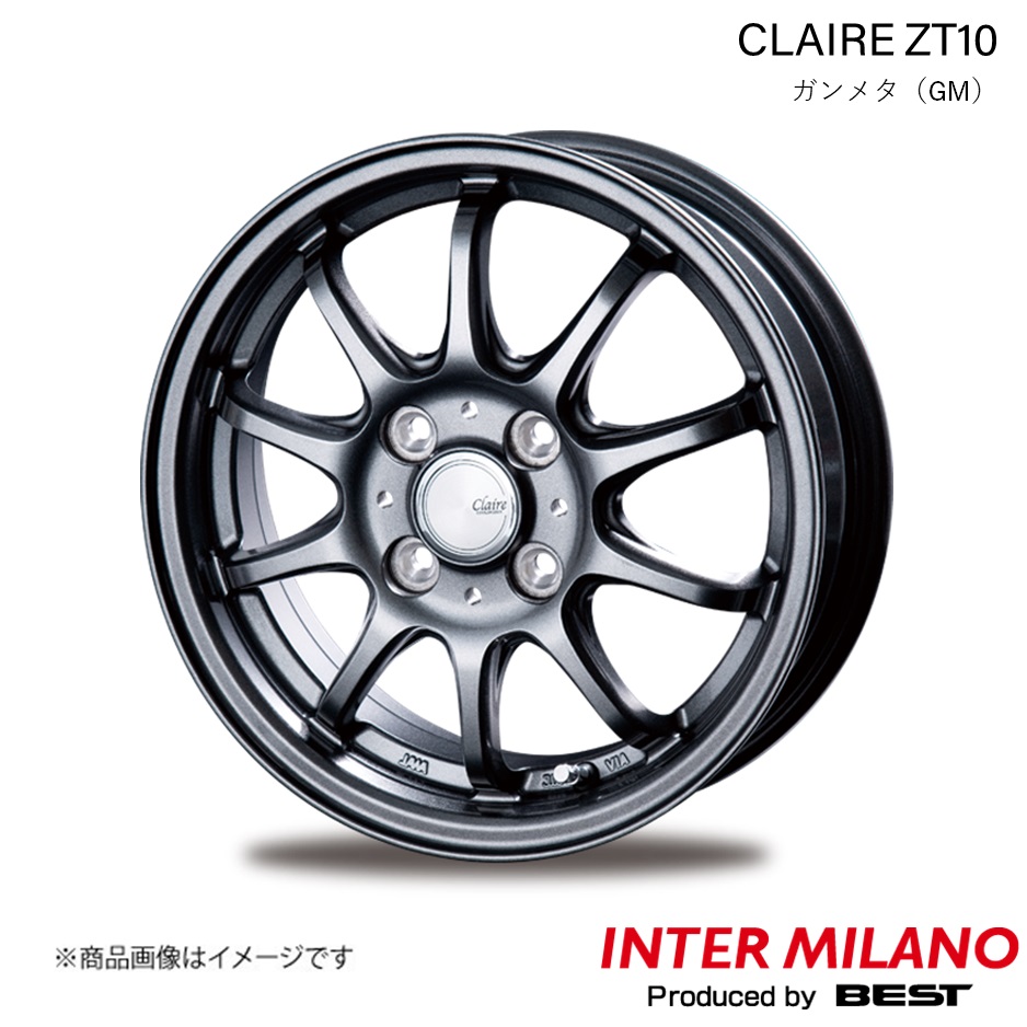 INTER MILANO CLAIRE ZT10 カローラフィールダー 160系 純正タイヤ:185/60R15 ホイール 1本【15×5.5J 4-100 INSET43 ガンメタ】｜syarakuin-shop