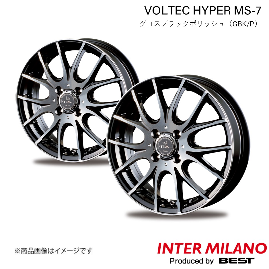 INTER MILANO/インターミラノ VOLTEC HYPER MS 7 デリカD:2 MB15S ホイール 2本【15×4.5J 4 100 INSET45 グロスブラックポリッシュ】 :inmila qq e h 3204s:車楽院