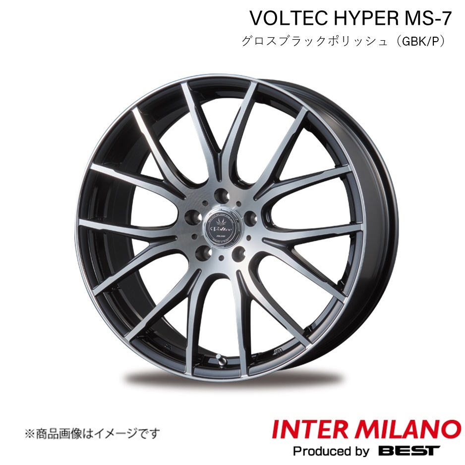 INTER MILANO/インターミラノ VOLTEC HYPER MS-7 CT 10系 ホイール 1本【17×7.0J 5-100 INSET48  グロスブラックポリッシュ】