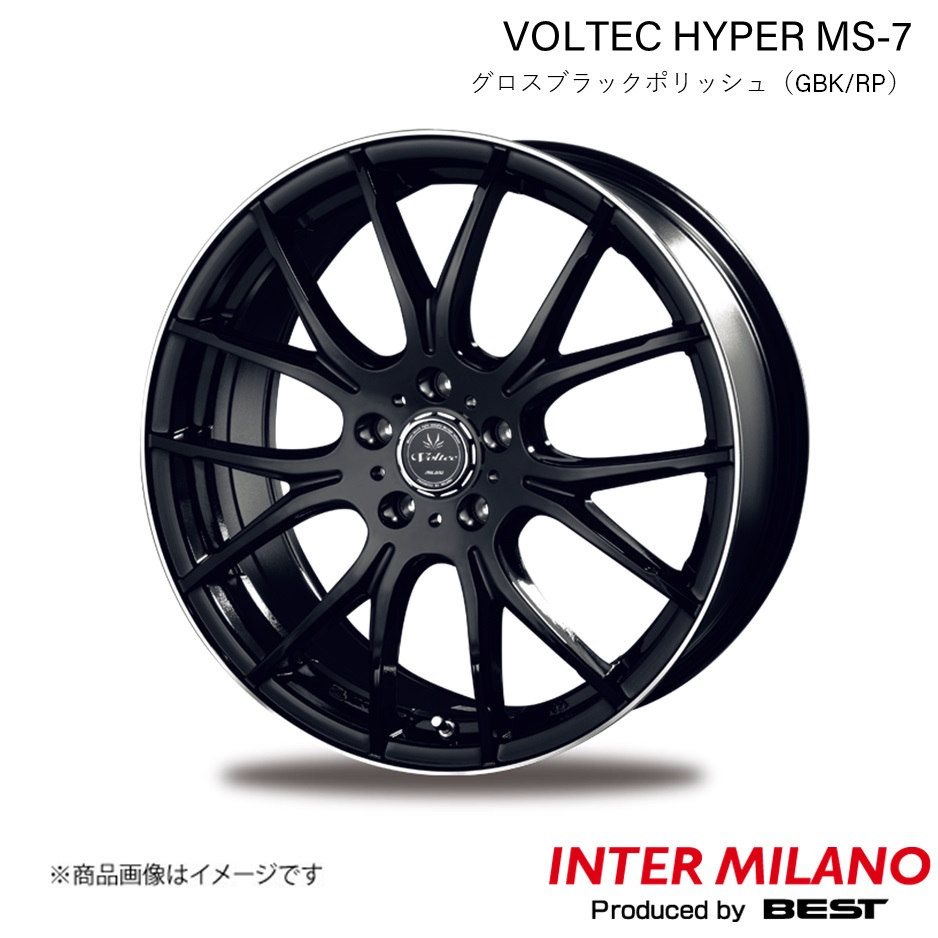 INTER MILANO/インターミラノ VOLTEC HYPER MS 7 ホイール 1本【22×9.0J 5 114.3 INSET38 グロスブラック/リムエッジポリッシュ】 :inmila qq e h 3071s:車楽院