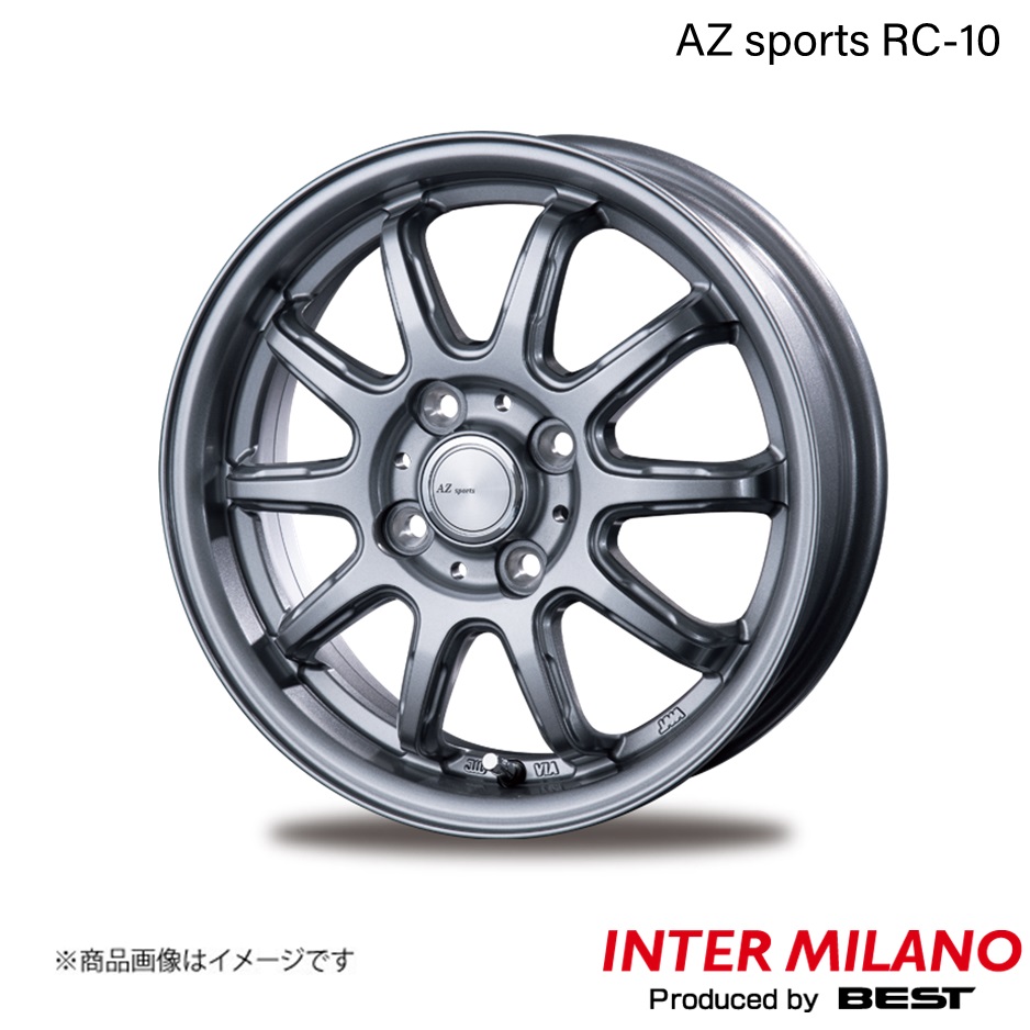 INTER MILANO/インターミラノ AZ sports RC 10 ライズ A200系 ホイール 1本【16×6.0J 4 100 INSET43 ダークシルバー】 :inmila qq e h 2198s:車楽院