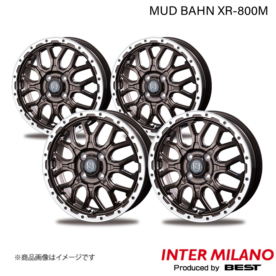 INTER MILANO/インターミラノ MUD BAHN XR-800M ホイール 4本【14×4.5J 4-100 INSET45 グロスブロンズリムポリッシュ】