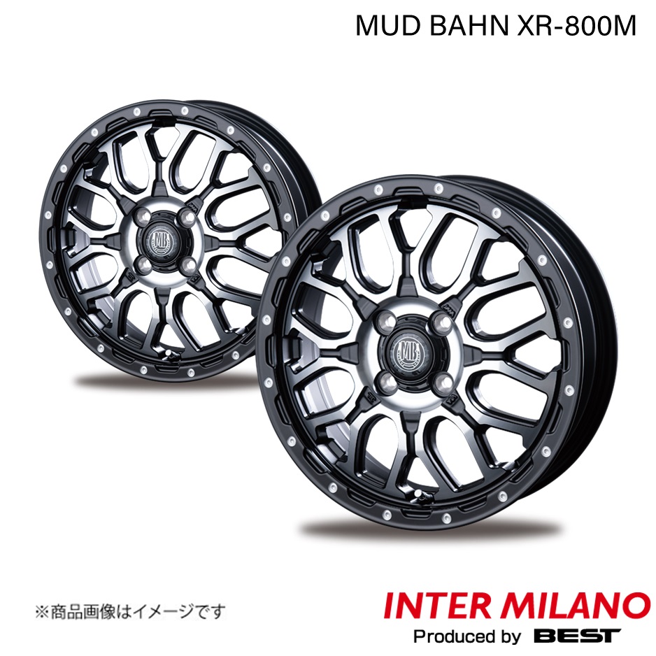 INTER MILANO/インターミラノ MUD BAHN XR 800M ソリオ MA系 ホイール 2本【14×4.5J 4 100 INSET45 マットブラックディスクポリッシュ】 :inmila qq e h 1395s:車楽院